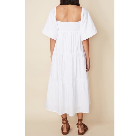 Faithfull the Brand Kiona Tiered Cotton Midi Dress - Picture 16 of 16